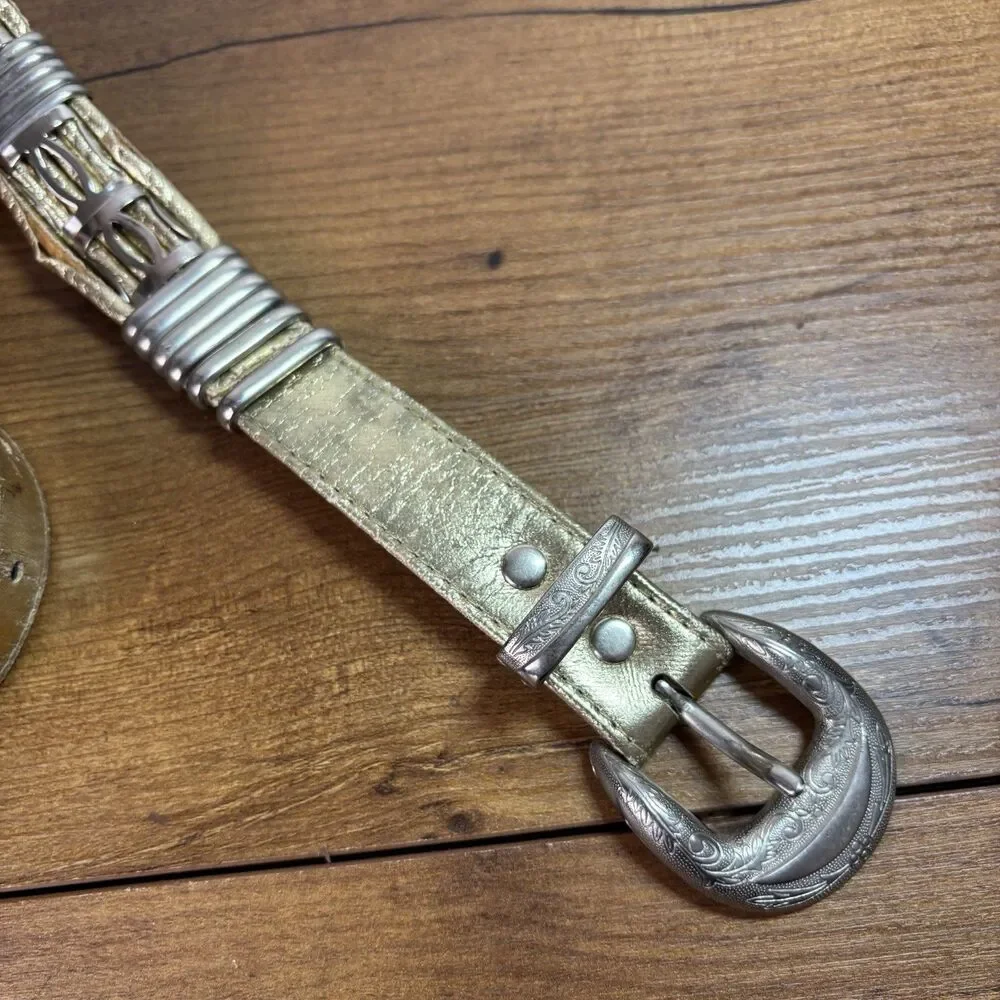 Vintage Gold and Silver Belt Made In Taiwan Ladies